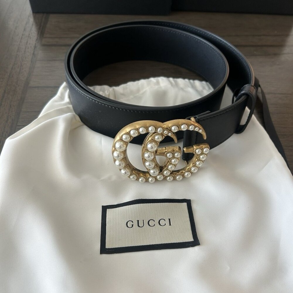Gucci Women's Leather Belt 95cm Gold